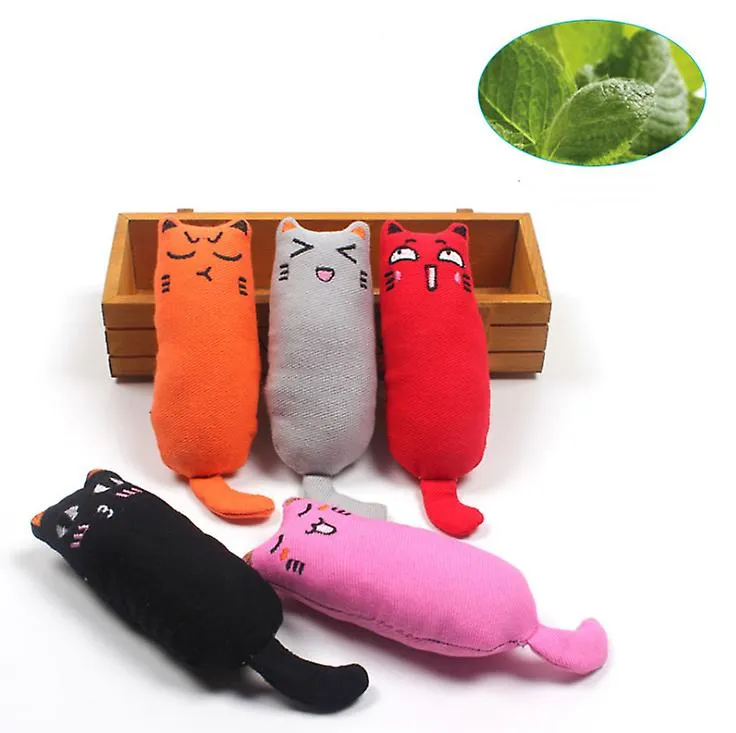 2Pcs gray Pet cat toys, pure cotton fabric molar toys, wear-resistant and contains catnip AZ1643