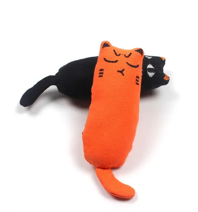 2Pcs gray Pet cat toys, pure cotton fabric molar toys, wear-resistant and contains catnip AZ1643