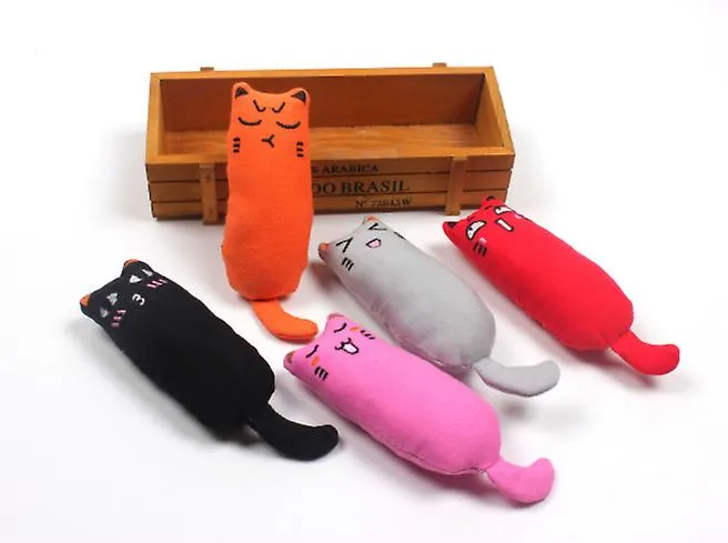 2Pcs gray Pet cat toys, pure cotton fabric molar toys, wear-resistant and contains catnip AZ1643