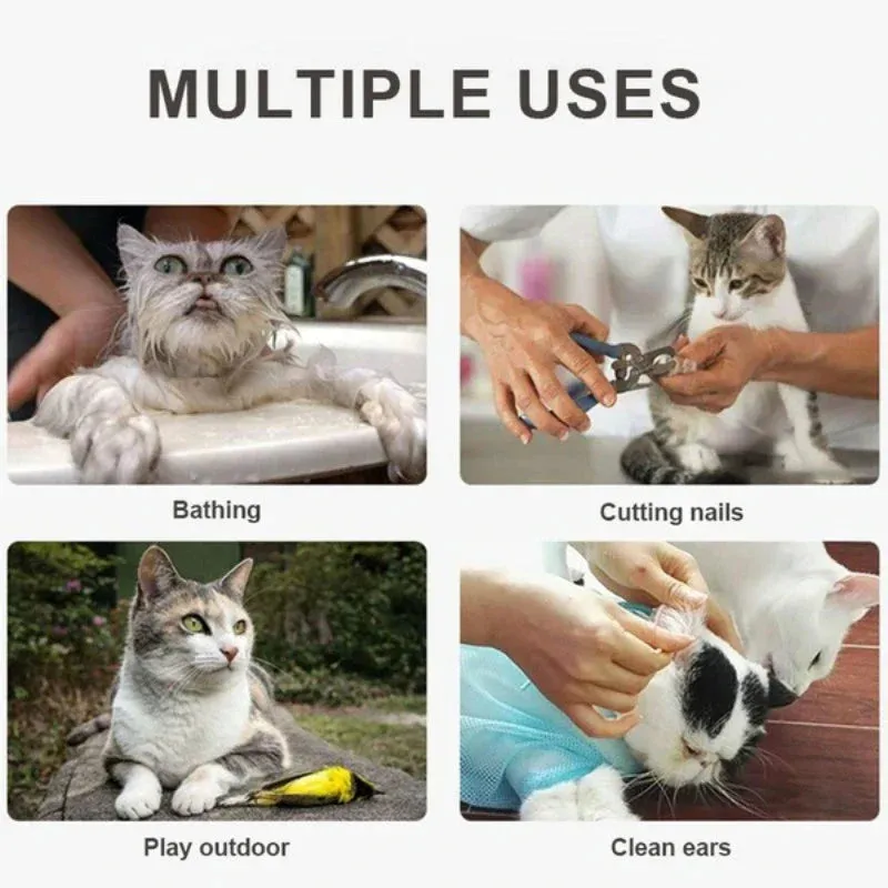 Adjustable Mesh Grooming and Bathing Bag for Cats and Small Dogs