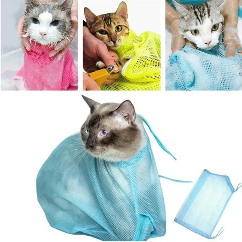 Adjustable Mesh Grooming and Bathing Bag for Cats and Small Dogs