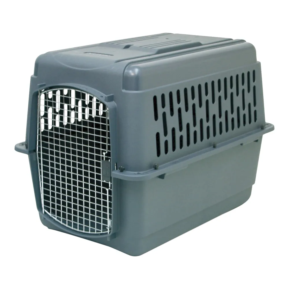 Aspenpet Pet Porter 21184 Pet Carrier, 40 in W, 27 in D, 30 in H, 2XL, Plastic, Black/Dark Gray, Chrome