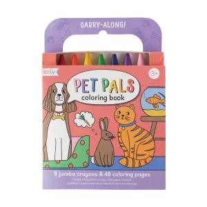 Carry Along! Coloring Book and Crayon Set - Pet Pals - Set of 9 Crayons