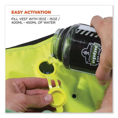Chill-its 6685 Premium Dry Evaporative Cooling Vest With Zipper, Nylon, 4x-large, Lime, Ships In 1-3 Business Days