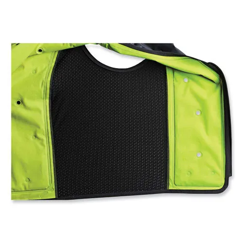 Chill-its 6685 Premium Dry Evaporative Cooling Vest With Zipper, Nylon, 4x-large, Lime, Ships In 1-3 Business Days
