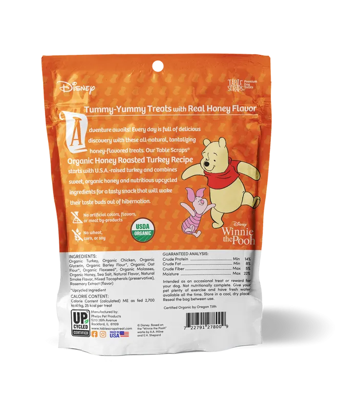 Disney Table Scraps - Winnie The Pooh Organic Honey Roasted Turkey Dog Treats - 5oz.