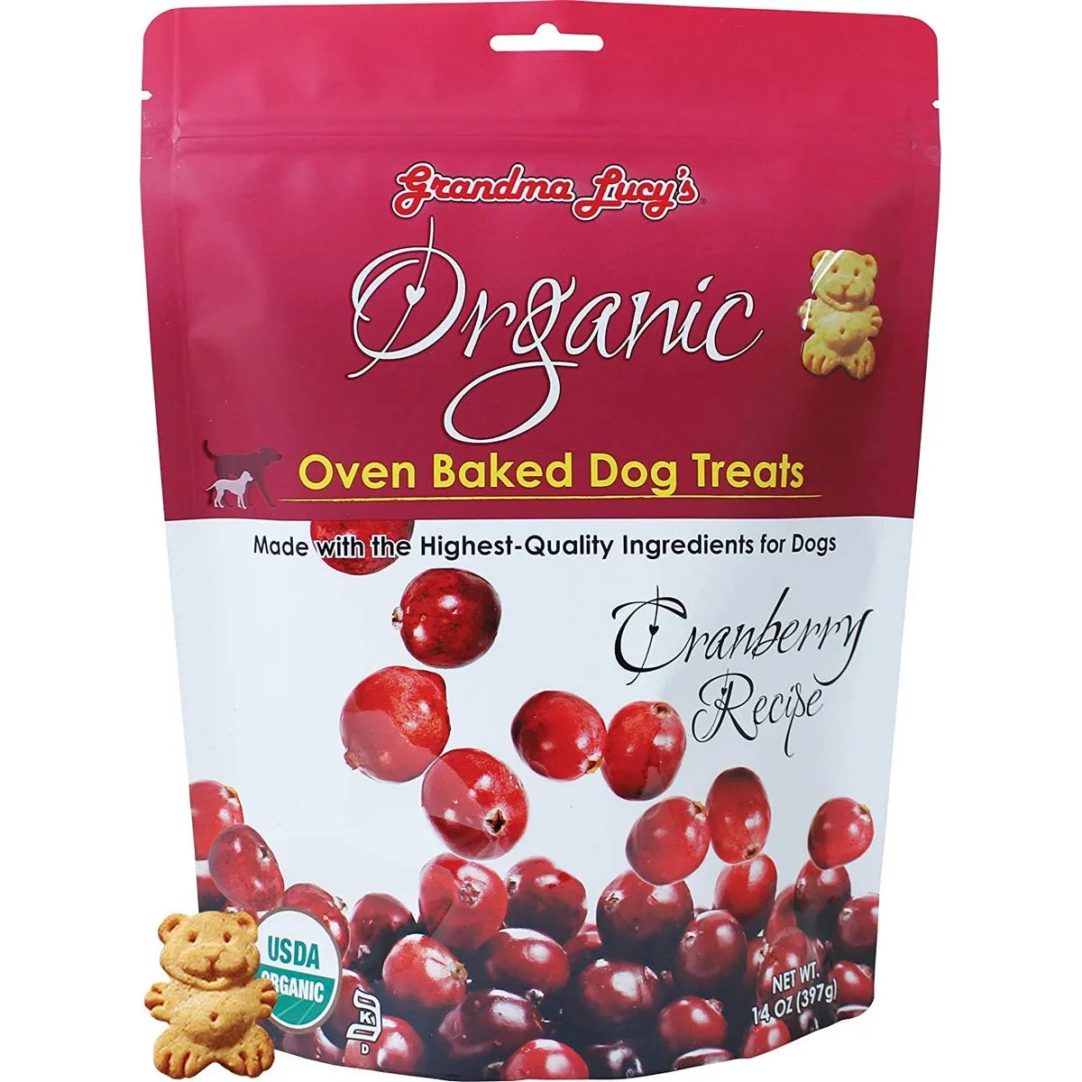 Grandma Lucy's Organic Cranberry Oven Baked Dog Treats 14oz