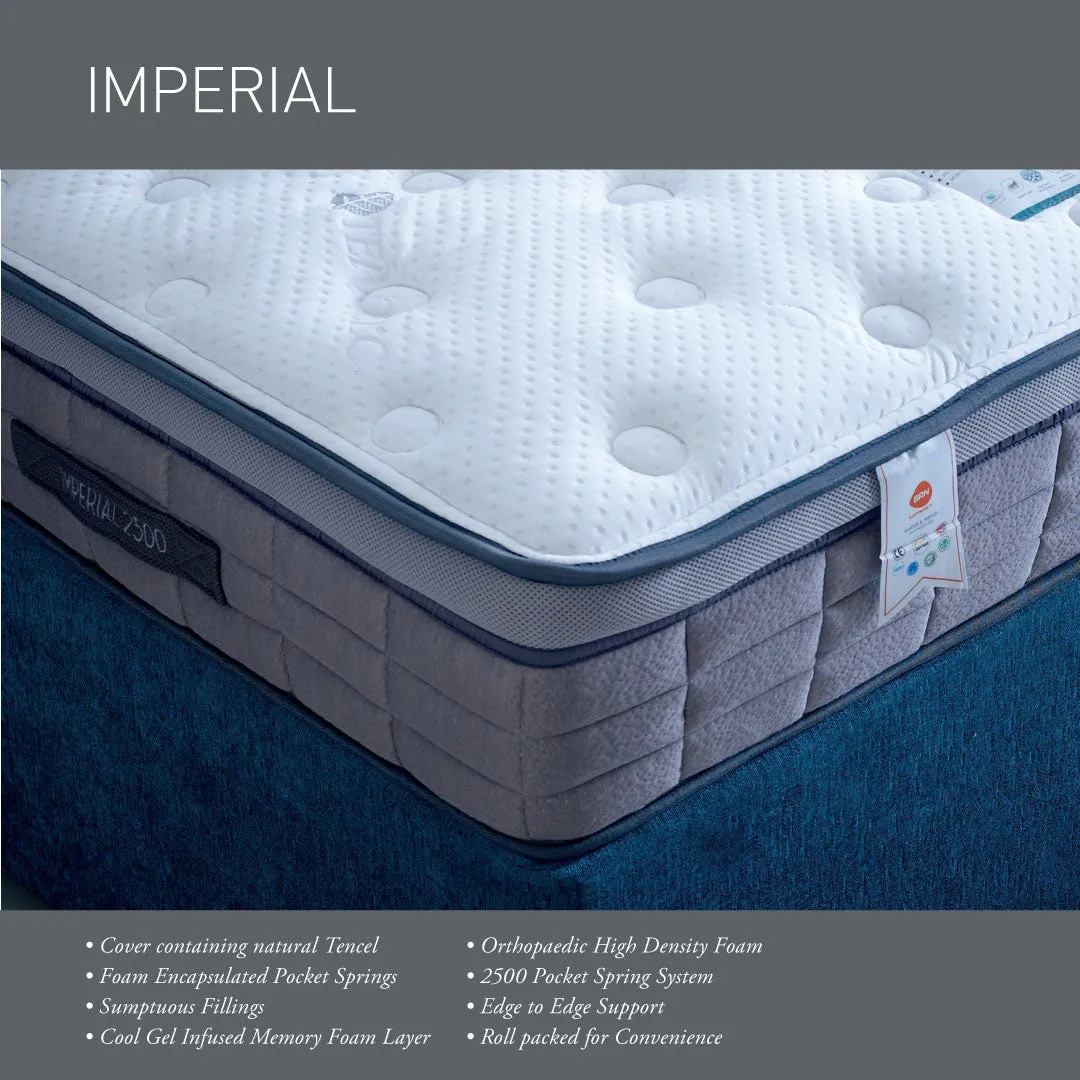 Imperial 2500 Pocket Sprung Gel Infused Memory Foam Rolled Mattress