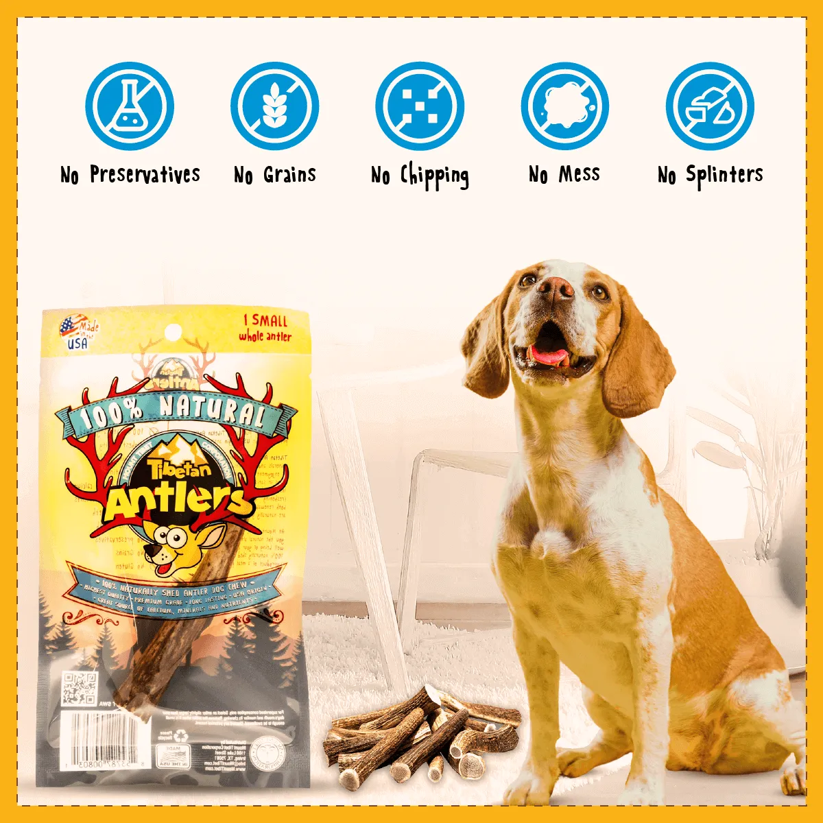 Jumbo-Sized Natural Elk Antlers for Dogs