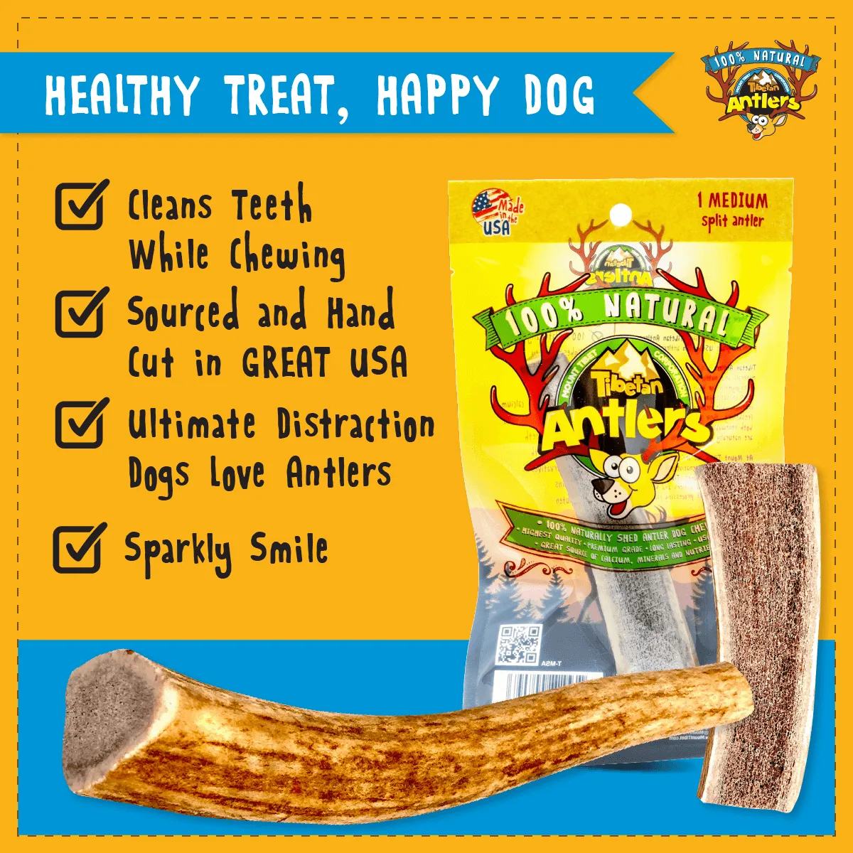 Jumbo-Sized Natural Elk Antlers for Dogs