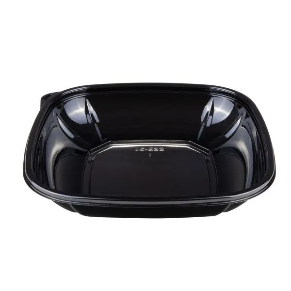 Karat 24oz PET Square Bowl, Black - 300 pcs