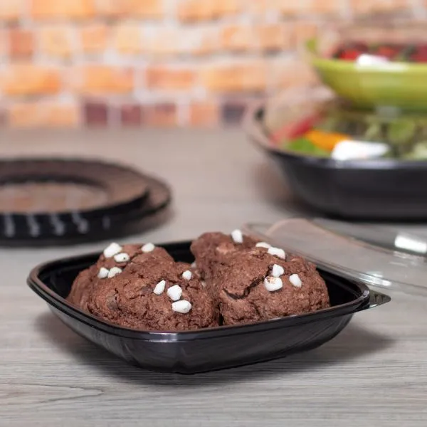Karat 24oz PET Square Bowl, Black - 300 pcs