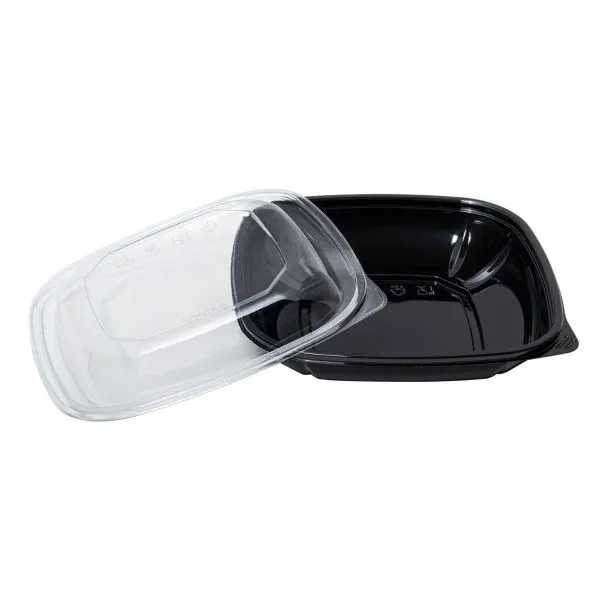 Karat 24oz PET Square Bowl, Black - 300 pcs