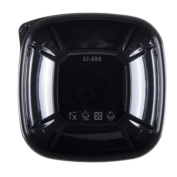 Karat 32oz PET Square Bowl, Black - 300 pcs