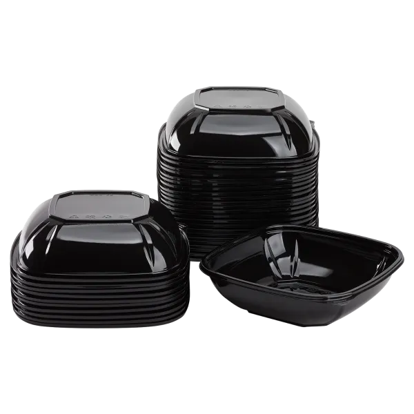Karat 32oz PET Square Bowl, Black - 300 pcs