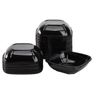 Karat 32oz PET Square Bowl, Black - 300 pcs