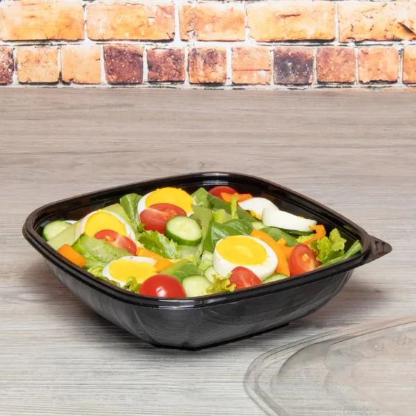 Karat 32oz PET Square Bowl, Black - 300 pcs