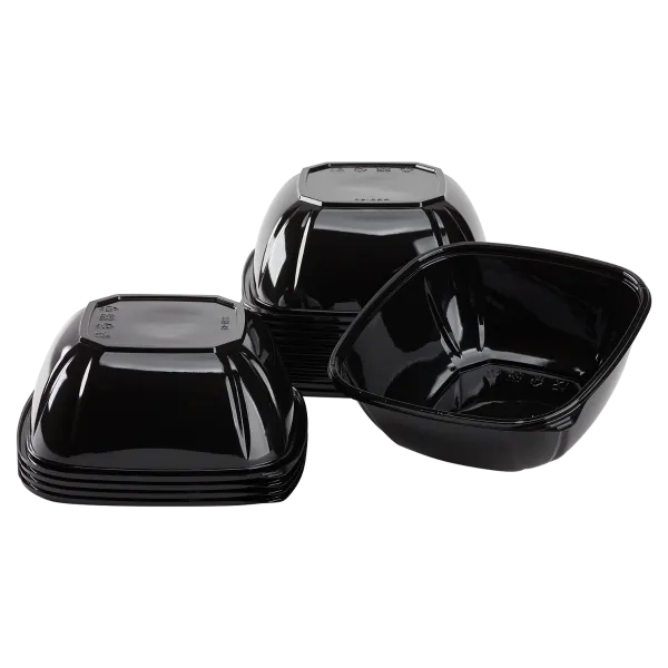 Karat 48oz PET Square Bowl, Black - 300 pcs
