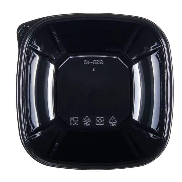 Karat 48oz PET Square Bowl, Black - 300 pcs