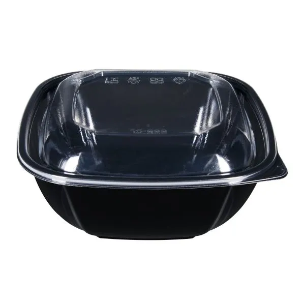 Karat 48oz PET Square Bowl, Black - 300 pcs