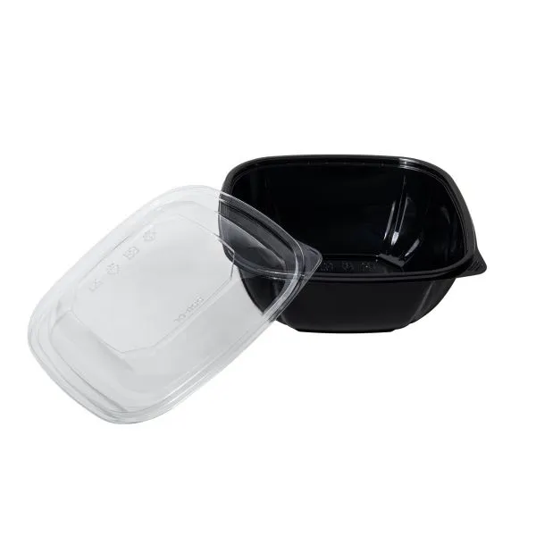 Karat 48oz PET Square Bowl, Black - 300 pcs