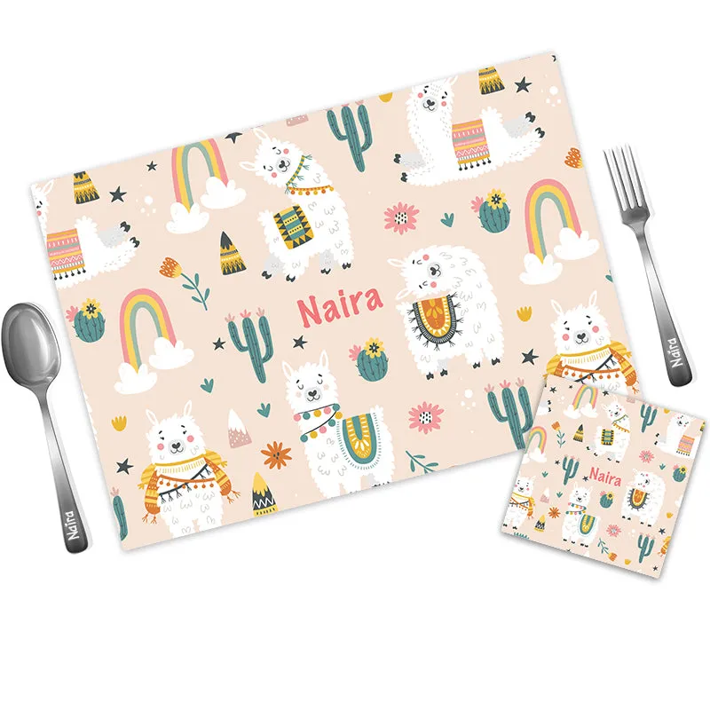 Mat Coaster Set -  Llama
