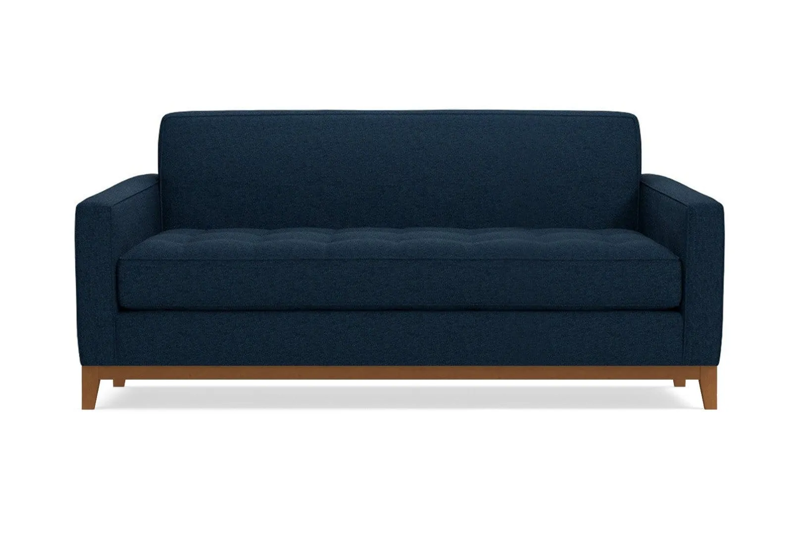 Monroe Drive Apartment Size Sleeper Sofa :: Leg Finish: Pecan / Sleeper Option: Deluxe Innerspring Mattress