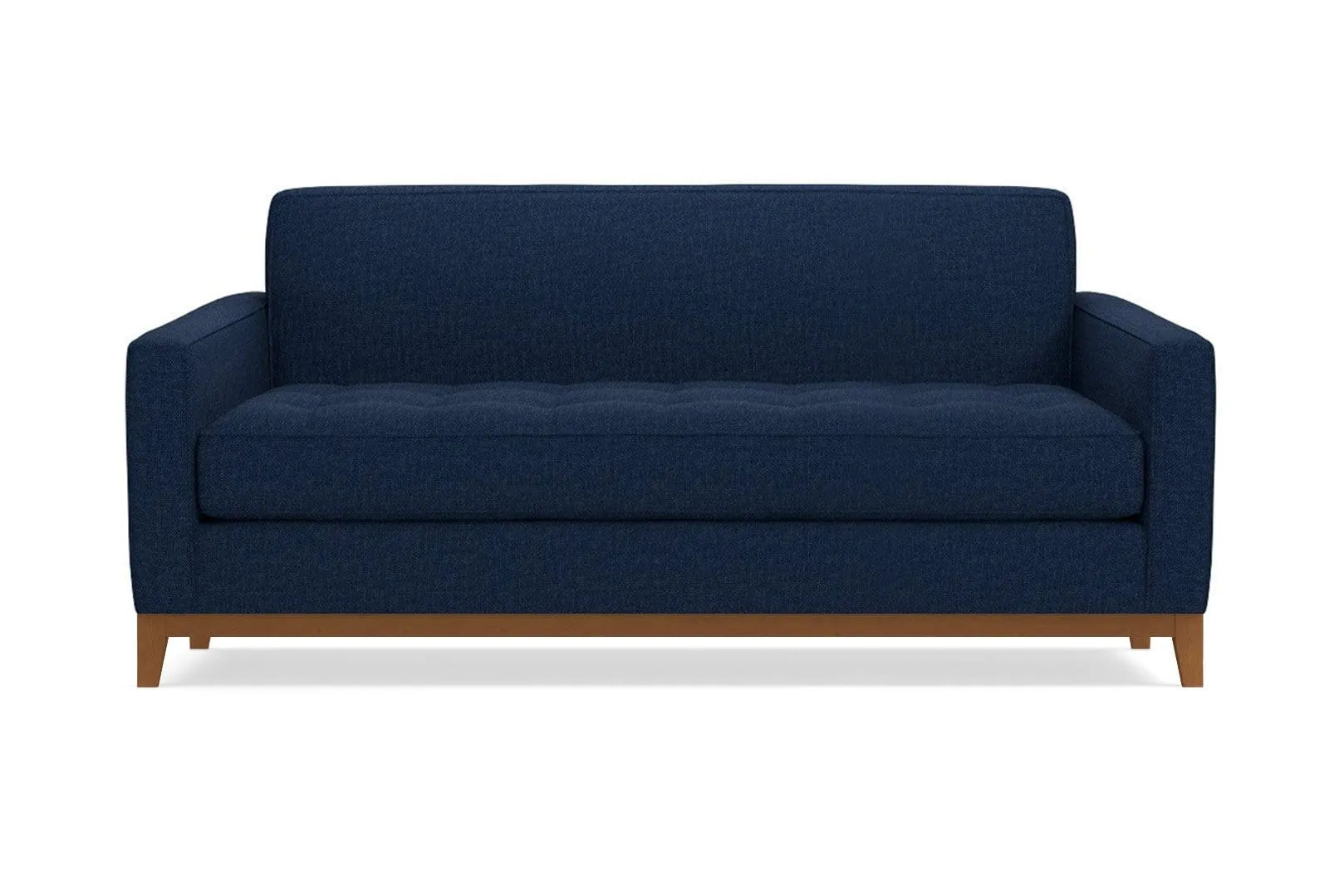 Monroe Drive Apartment Size Sleeper Sofa :: Leg Finish: Pecan / Sleeper Option: Deluxe Innerspring Mattress