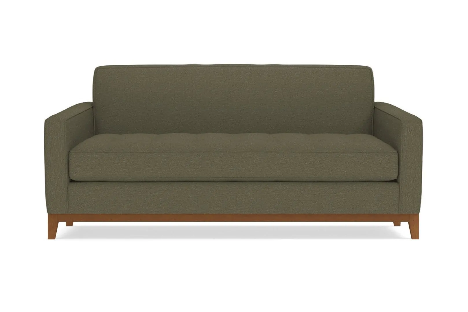Monroe Drive Apartment Size Sleeper Sofa :: Leg Finish: Pecan / Sleeper Option: Deluxe Innerspring Mattress