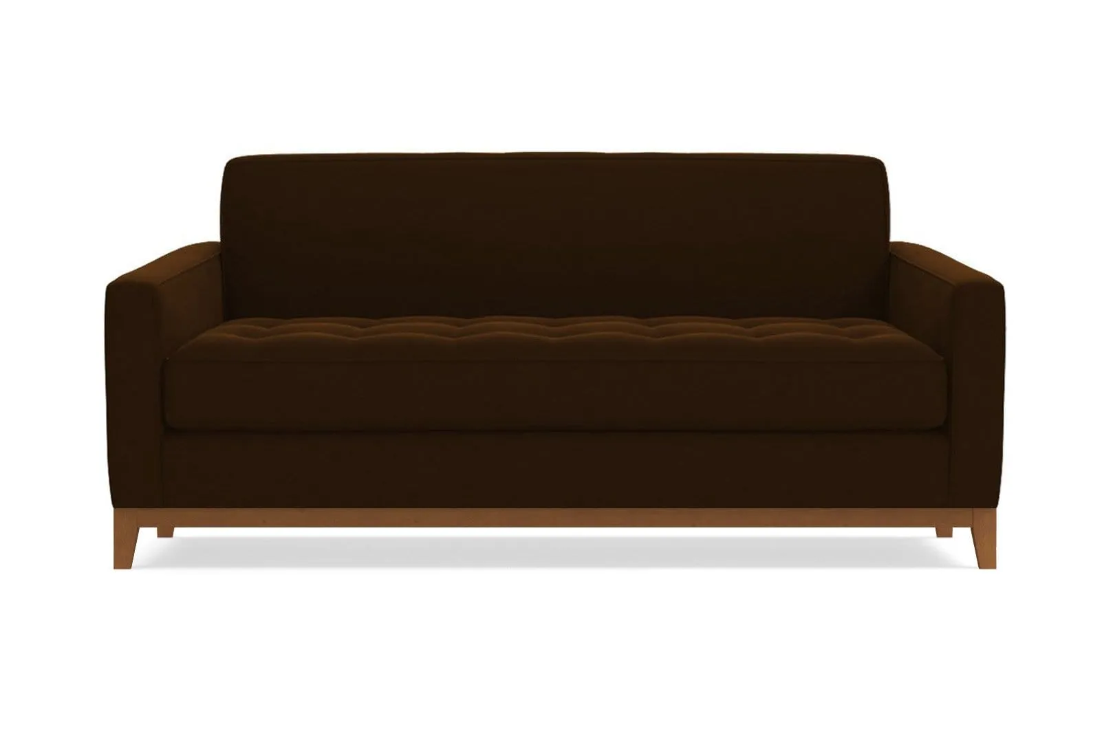 Monroe Drive Apartment Size Sleeper Sofa :: Leg Finish: Pecan / Sleeper Option: Deluxe Innerspring Mattress