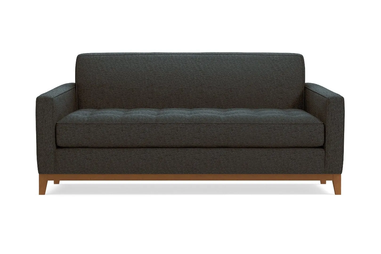 Monroe Drive Apartment Size Sleeper Sofa :: Leg Finish: Pecan / Sleeper Option: Deluxe Innerspring Mattress