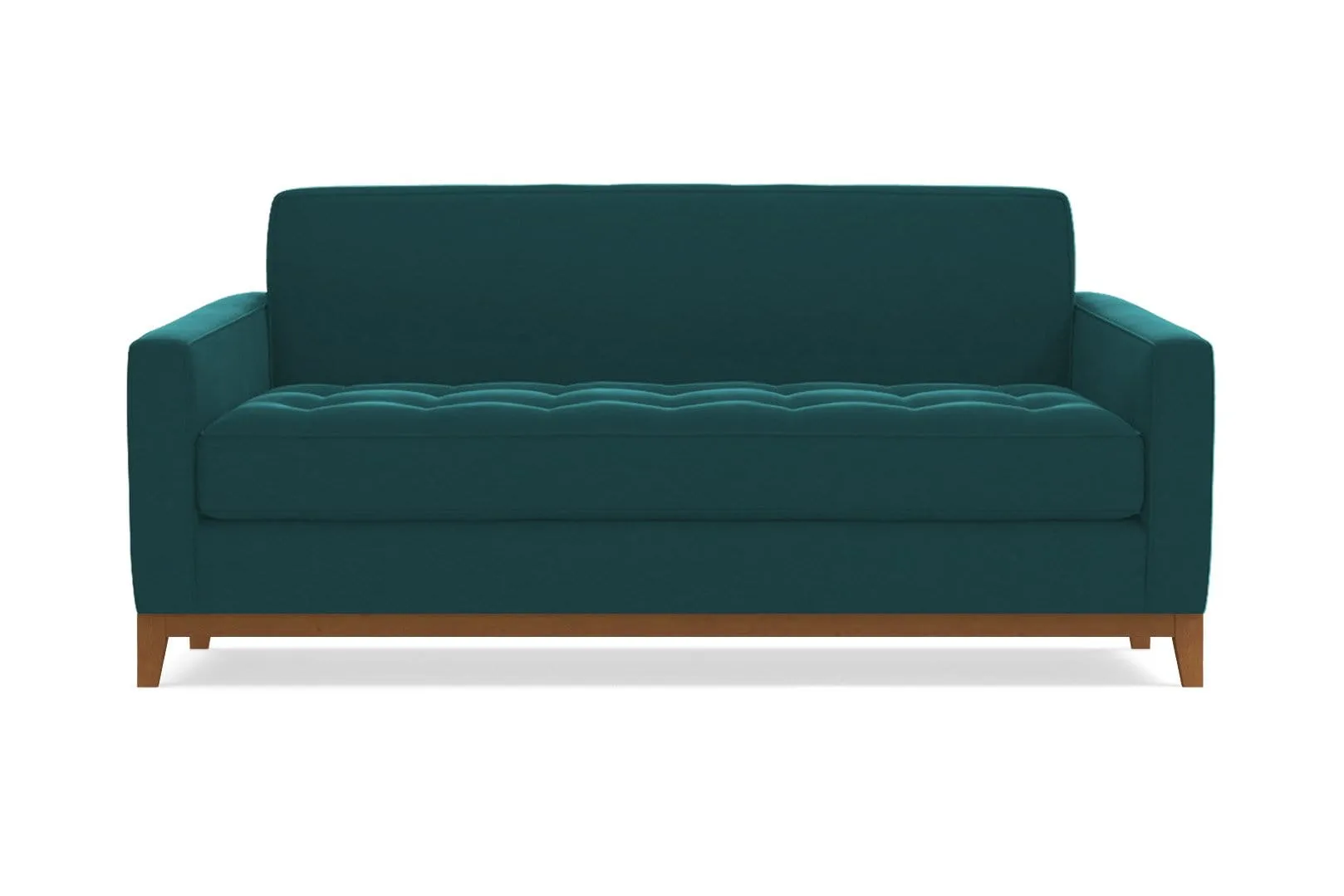 Monroe Drive Apartment Size Sleeper Sofa :: Leg Finish: Pecan / Sleeper Option: Deluxe Innerspring Mattress