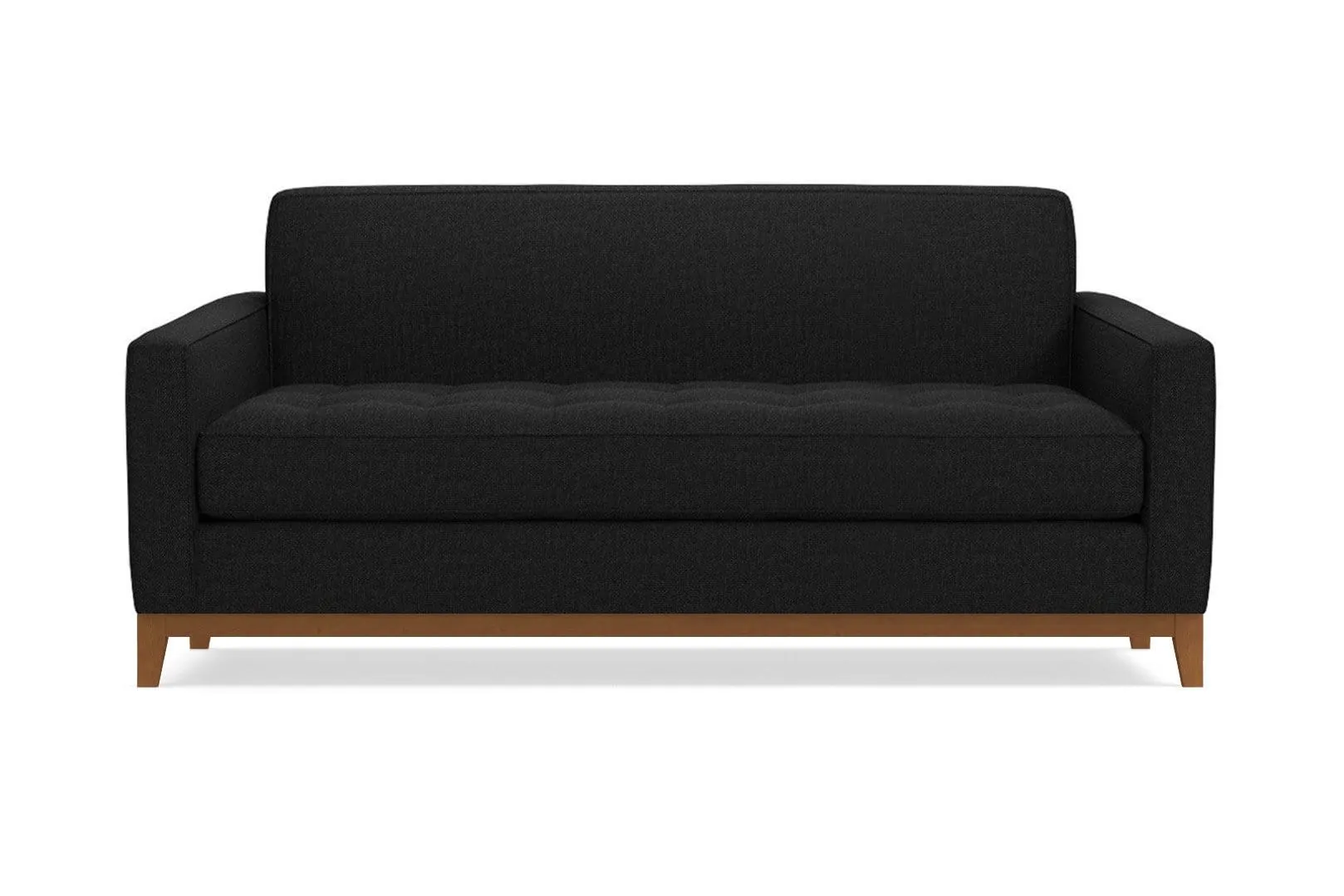 Monroe Drive Apartment Size Sleeper Sofa :: Leg Finish: Pecan / Sleeper Option: Deluxe Innerspring Mattress