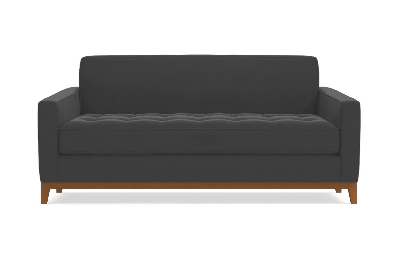 Monroe Drive Apartment Size Sleeper Sofa :: Leg Finish: Pecan / Sleeper Option: Deluxe Innerspring Mattress