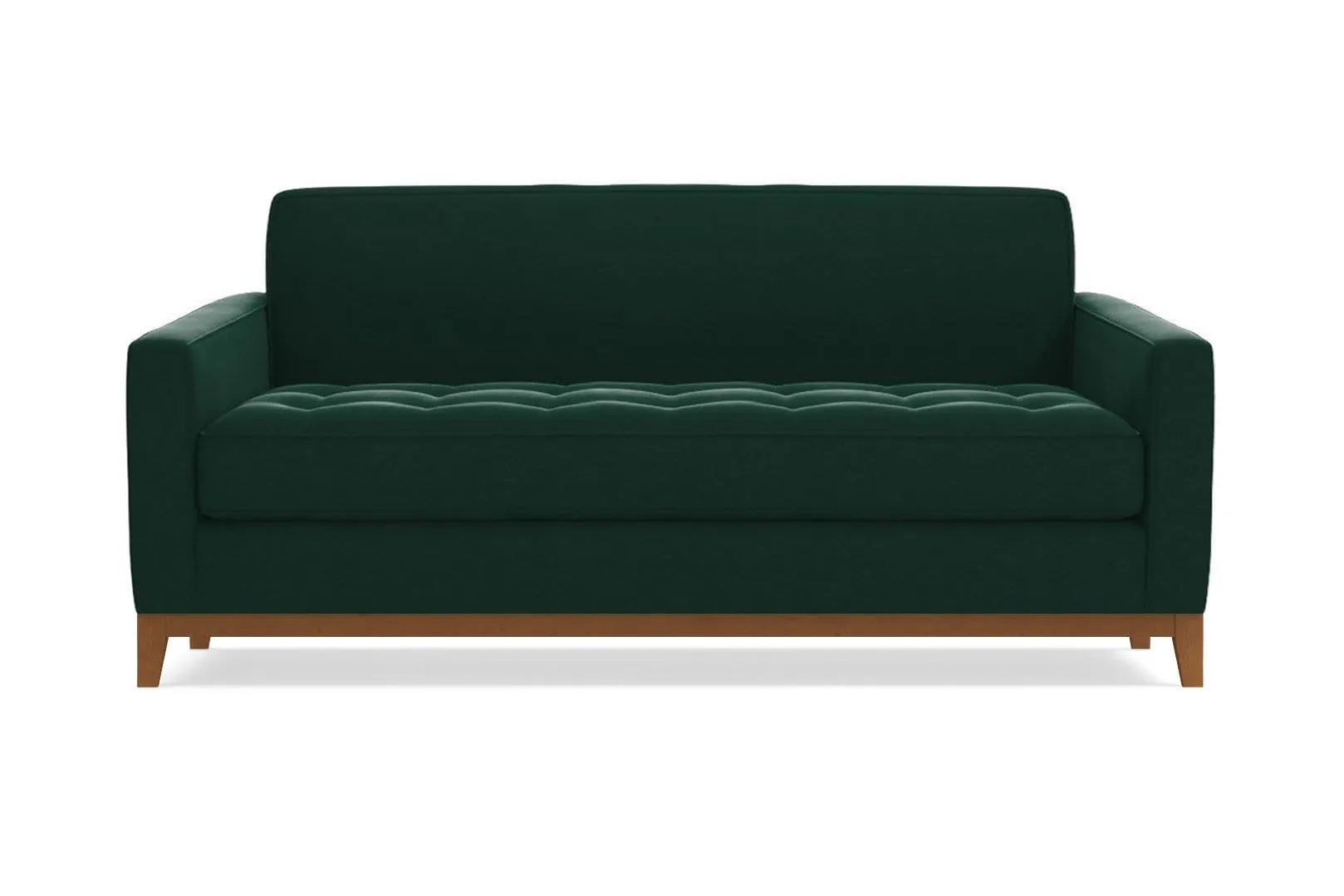 Monroe Drive Apartment Size Sleeper Sofa :: Leg Finish: Pecan / Sleeper Option: Deluxe Innerspring Mattress