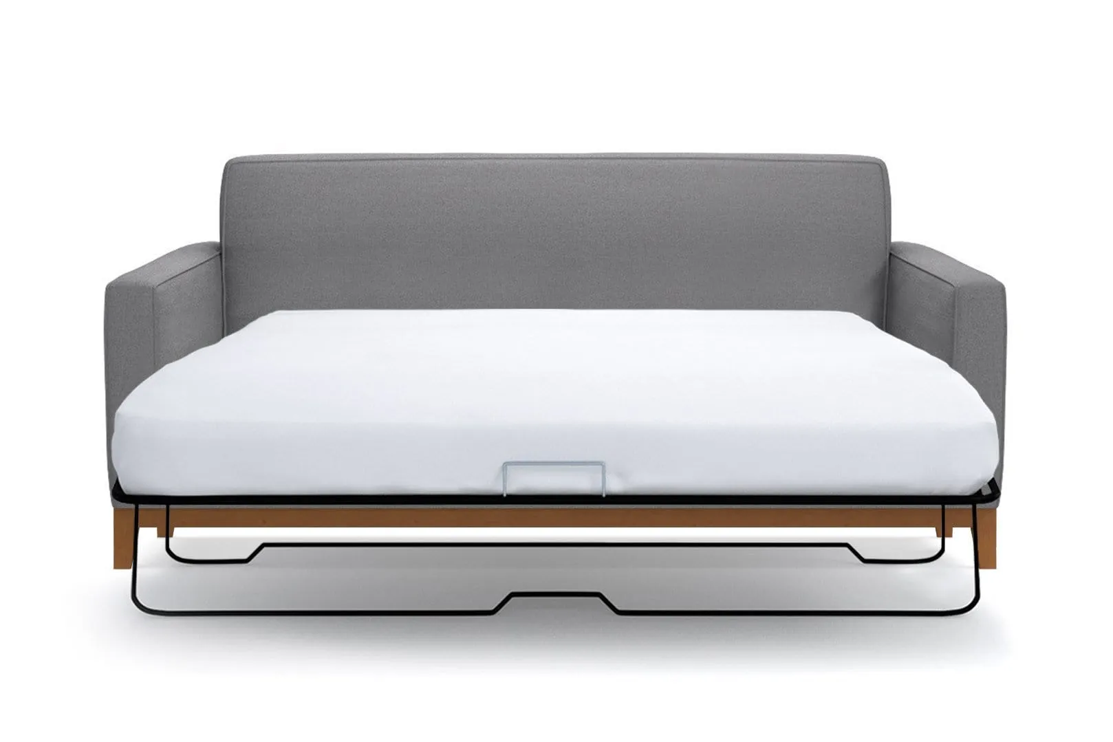 Monroe Drive Apartment Size Sleeper Sofa :: Leg Finish: Pecan / Sleeper Option: Deluxe Innerspring Mattress