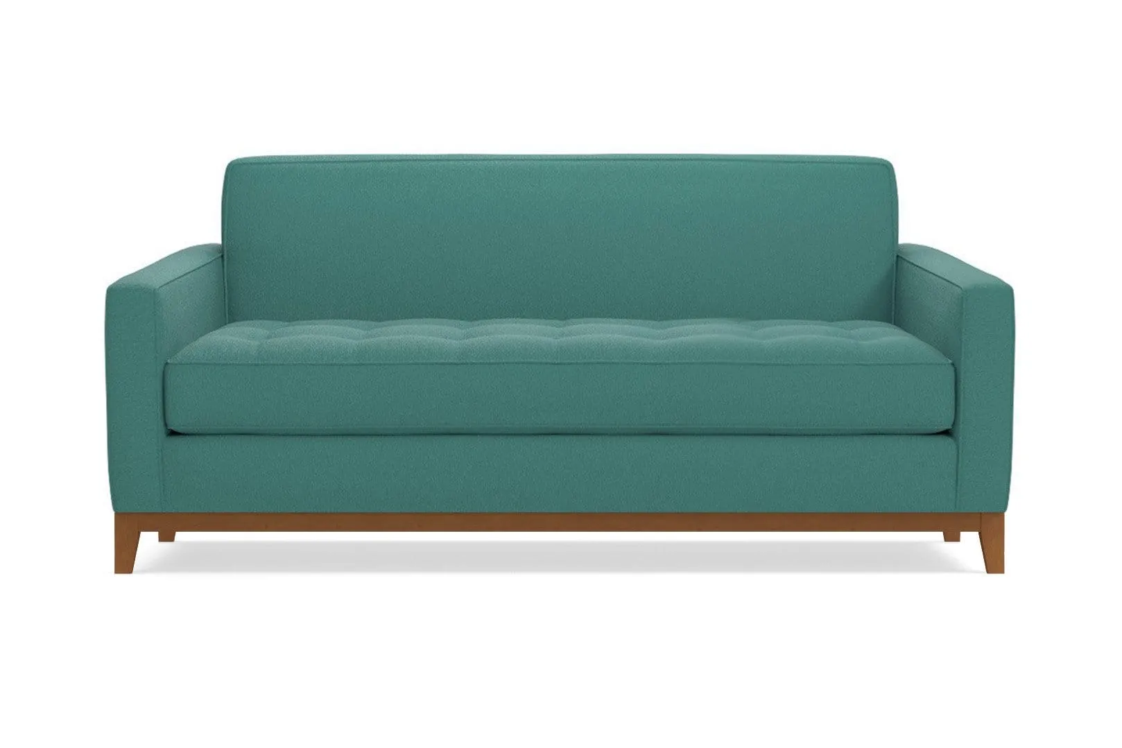 Monroe Drive Apartment Size Sleeper Sofa :: Leg Finish: Pecan / Sleeper Option: Deluxe Innerspring Mattress