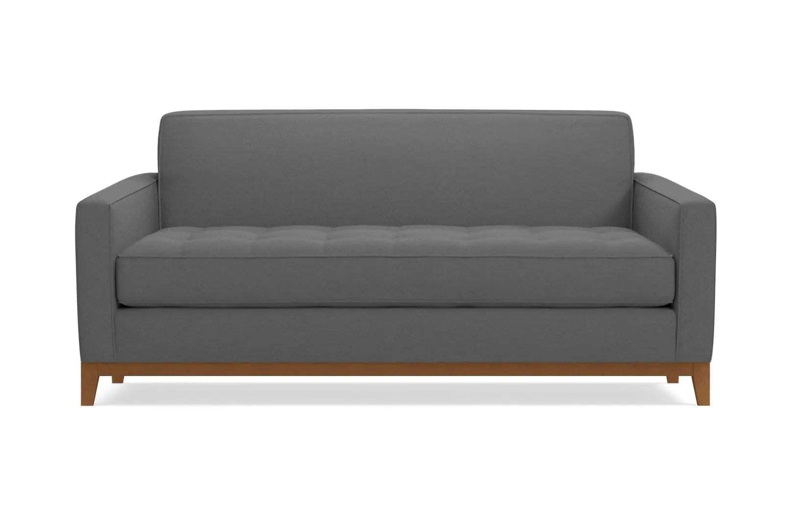 Monroe Drive Apartment Size Sleeper Sofa :: Leg Finish: Pecan / Sleeper Option: Deluxe Innerspring Mattress
