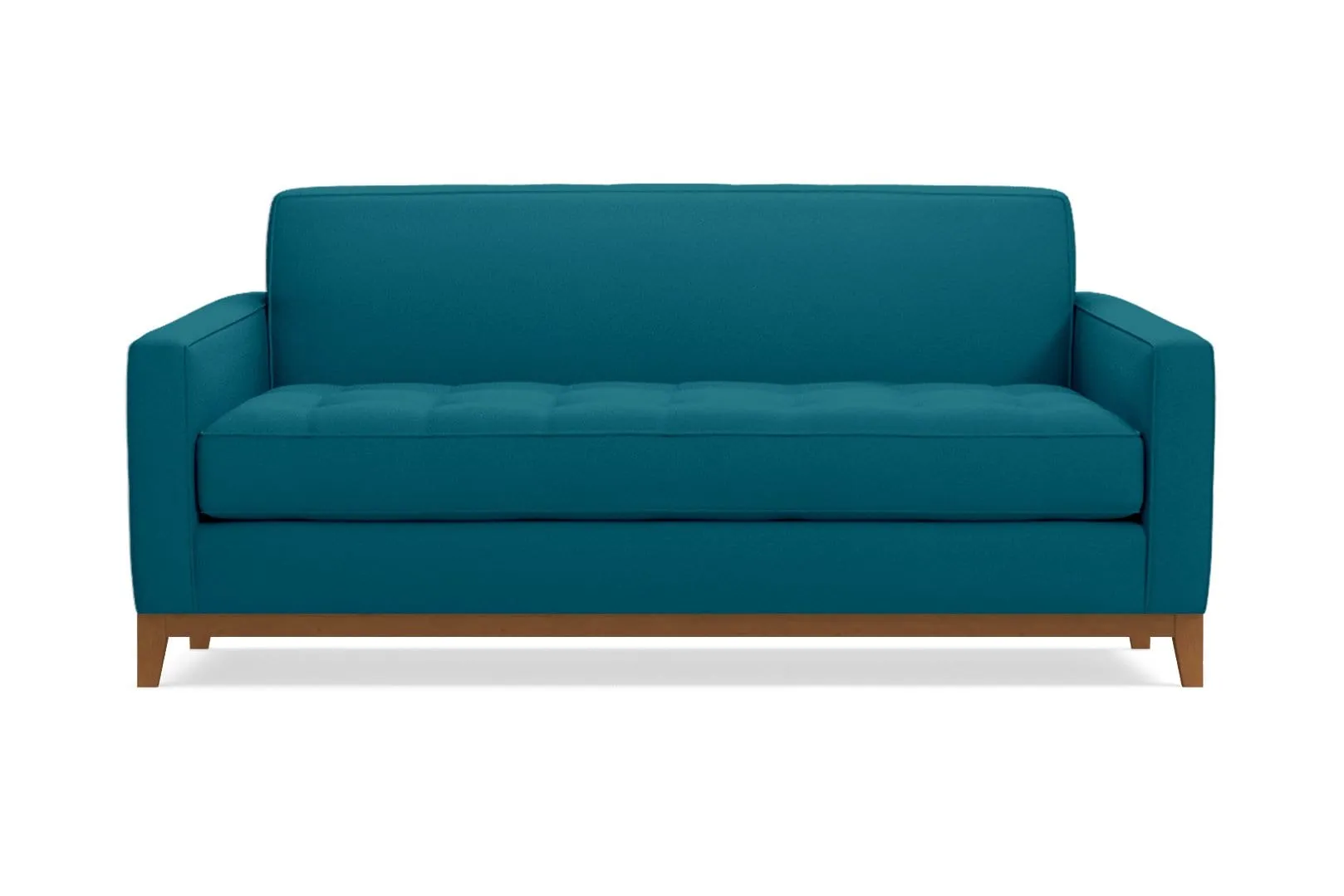 Monroe Drive Apartment Size Sleeper Sofa :: Leg Finish: Pecan / Sleeper Option: Deluxe Innerspring Mattress