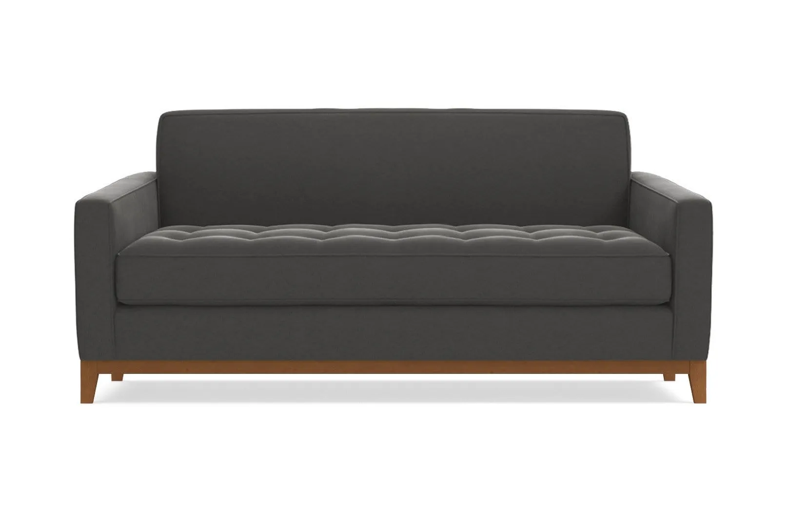 Monroe Drive Apartment Size Sleeper Sofa :: Leg Finish: Pecan / Sleeper Option: Deluxe Innerspring Mattress