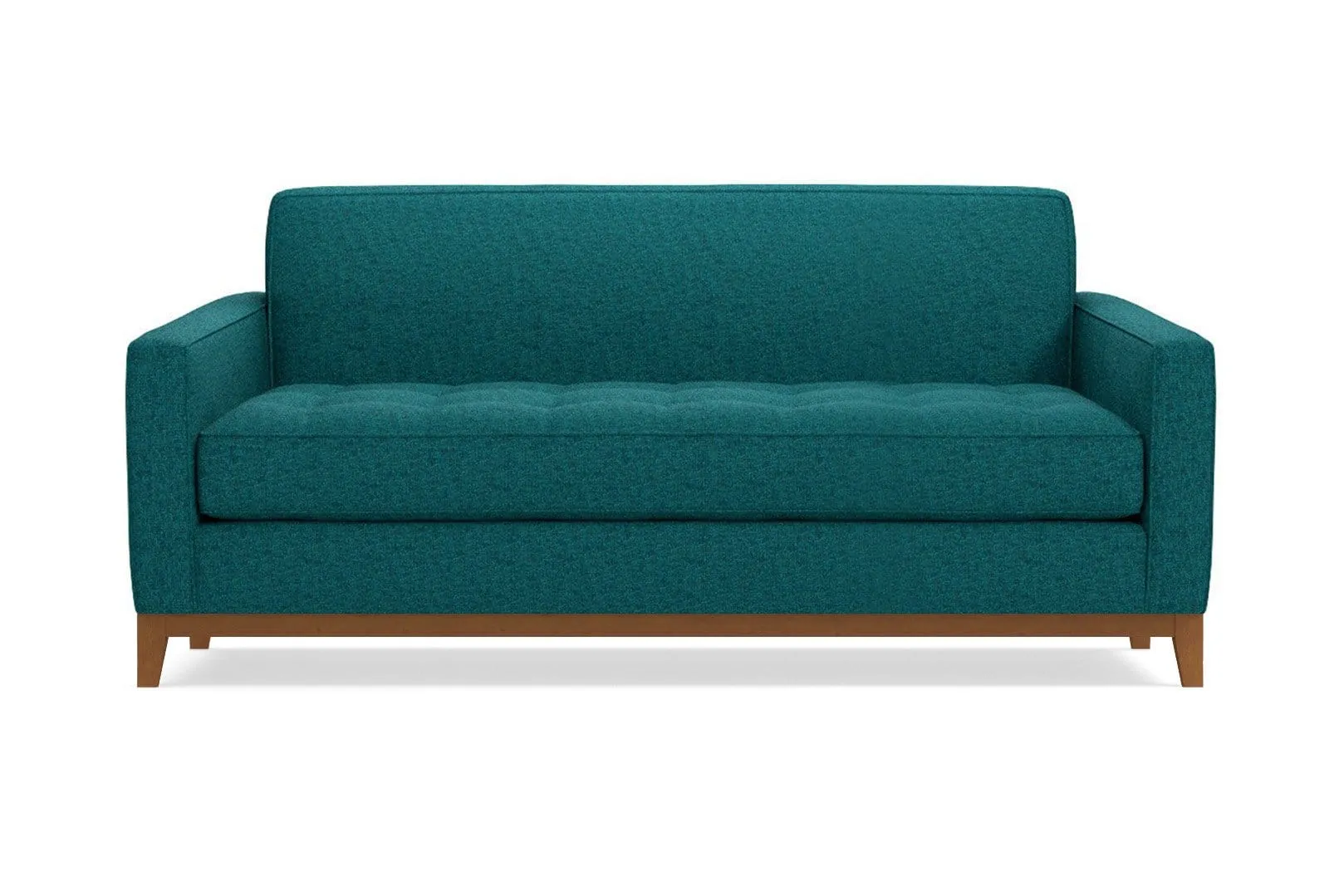 Monroe Drive Apartment Size Sleeper Sofa :: Leg Finish: Pecan / Sleeper Option: Deluxe Innerspring Mattress