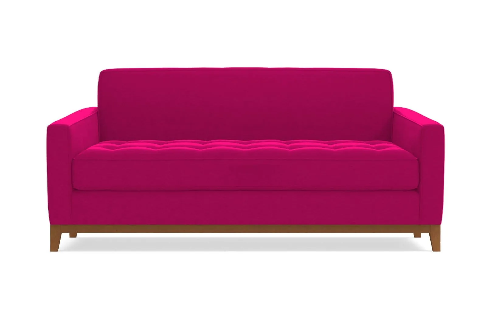 Monroe Drive Apartment Size Sleeper Sofa :: Leg Finish: Pecan / Sleeper Option: Deluxe Innerspring Mattress