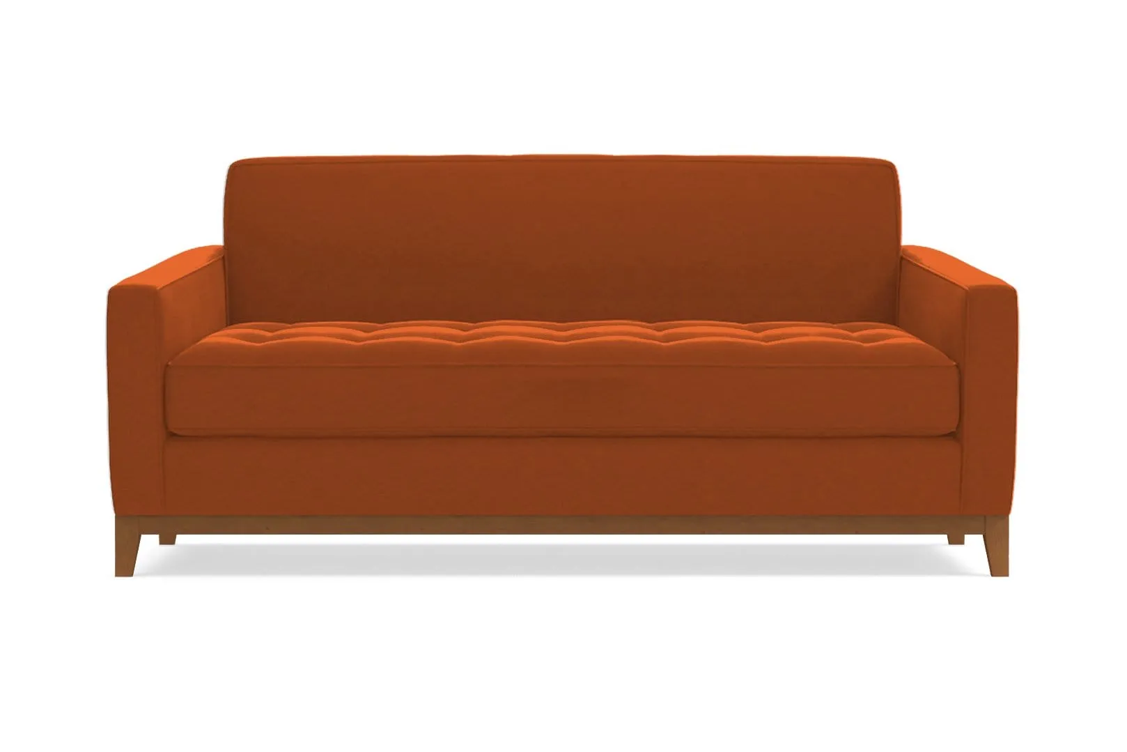 Monroe Drive Apartment Size Sleeper Sofa :: Leg Finish: Pecan / Sleeper Option: Deluxe Innerspring Mattress