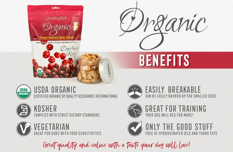 Organic Oven Baked Cranberry Dog Cookies