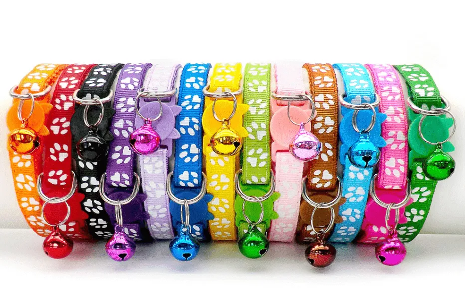 Paw Print Breakaway Safety Cat Collar