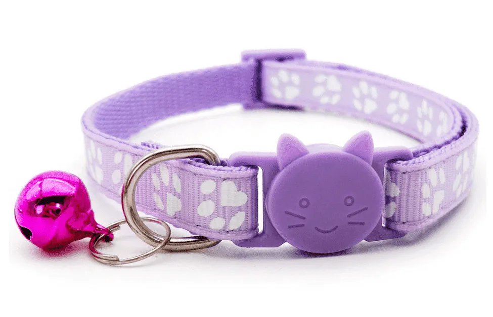 Paw Print Breakaway Safety Cat Collar