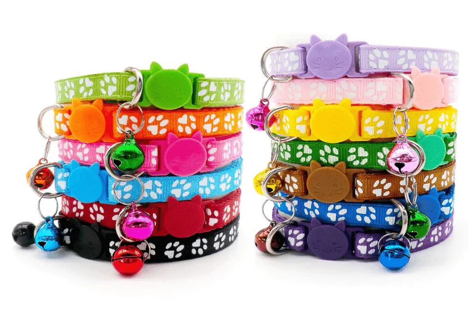 Paw Print Breakaway Safety Cat Collar