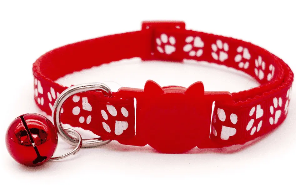 Paw Print Breakaway Safety Cat Collar