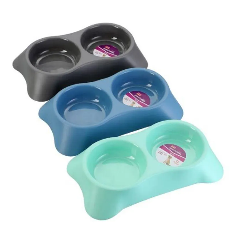 Pet Essentials Dual Pet Bowl - 31cm x 17cm x 6cm