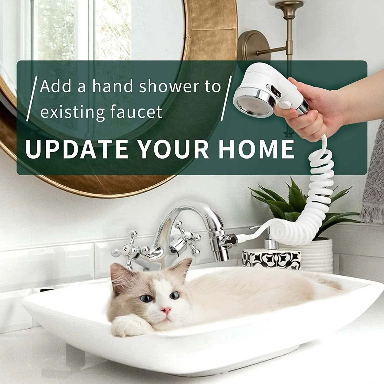 Pet Shower Attachment | Universal Faucet Sprayer with 6ft Hose | Adjustable Bath Tool for Dogs & Cats